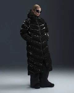 Women’s Size S Nike Windpuffer Therma-FIT Loose Hooded Shine Parka FV7827-010 - Picture 1 of 5