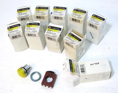 GENERAL ELECTRIC GE P9CLGD Yellow Cap Polished Chrome Diffused Pilot Light NEW (LOT OF 10) NIB