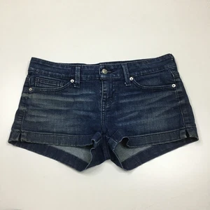 GUESS Womens sz 27 Medium/Dark Wash Slit Hem Denim Short Shorts - Picture 1 of 10