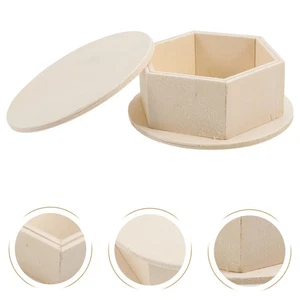  3 Pcs Small Craft Boxes Keepsake Wood Crates Unfinished Project Wooden - Picture 1 of 12