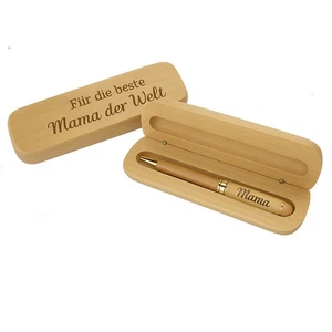 Personalisierter Kugelschreiber aus Bambus mit Wunschgravur - Bild 1 von 3