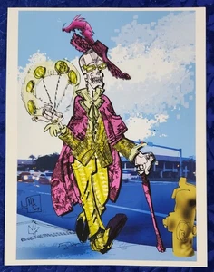 Mixed Media Digital Art Print SKELETON PIMP DADDY Signed by Artist MA 2007 11" - Picture 1 of 5