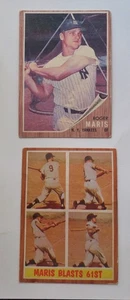 Vintage 1962 Topps Roger Maris Yankees # 1 und # 313 EX Home Run Record - Bild 1 von 2