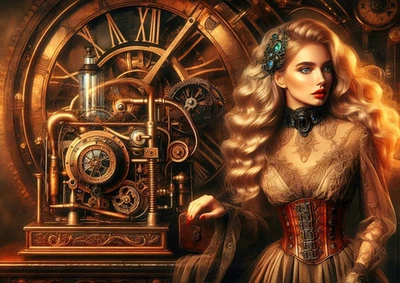 TAU Jigsaw Puzzle 1000 Piece " Steampunk Time Machine " Campbell Allen - Image 1 of 3
