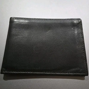 Billetera de cuero Hickok Tenderhide negra plegable - Imagen 1 de 4