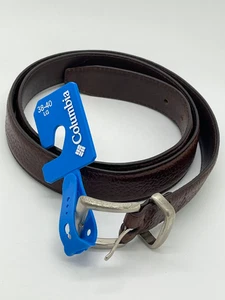 Columbia Herren große 38-40 brauner Ledergürtel mit silberner Schnalle - Neu mit Etikett - Bild 1 von 3