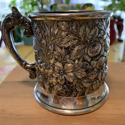 Antigua taza/taza de plata Barbour Bros Co. Stein Foto 1 de 4