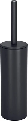 Scopa Da Bagno Con Supporto in Acciaio Inox Akira Nero Opaco - Immagine 1 di 4