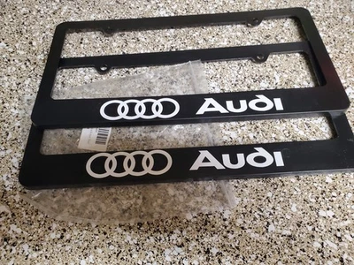License plate frame  [Black plastic]  for  Audi -[ 2 pieces] - Image 1 of 4