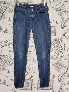 Levi’s Leggings Donna Jeans 25x28 Lavaggio Scuro Elasticizzato Skinny Denim - Foto 1 di 13