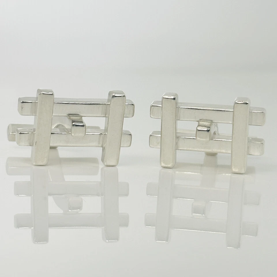 Gemelos Tiffany & Co Axis RAROS de Frank Gehry en plata de ley Foto 1 de 1