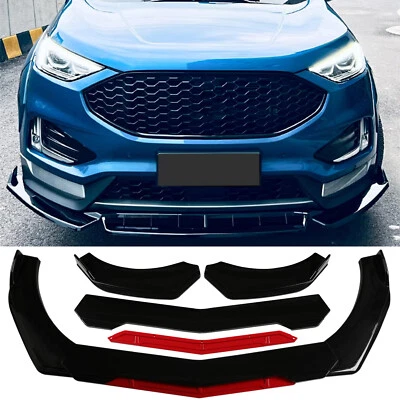 Kit de alerón divisor de labios de parachoques delantero barbilla roja para Ford Edge 2016-24 Foto 1 de 4