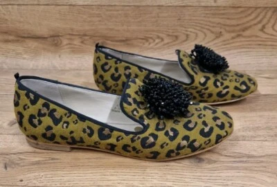Boden leopard print shoes siz 37 UK 4 loafer almond toe beaded Gabriella slip on - Image 1 of 4