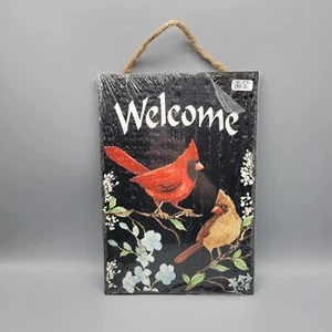 Myword! "Cardinal Pair Welcome" Slate Impressions 8"x11.25" NWT - Picture 1 of 2