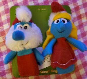 Smurfs Finger Puppets Papa Smurf And Smurfette Toy 2010 Finger puppets 