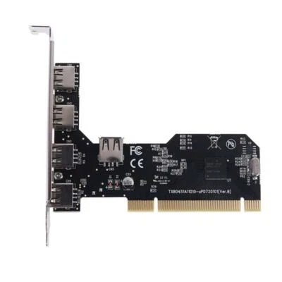 5 Port USB2.0 PCI Hub Controller Expansion Card 480Mbps Desktop Converter Driver - Image 1 of 4