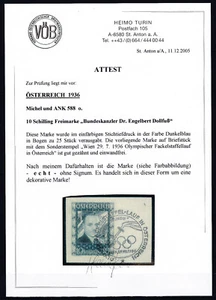 Sehr seltener Olympia Staffellauf Stempel auf Dollfuss Marke GEPRÜFT - Picture 1 of 3