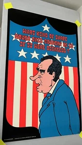 Vintage 1972 Richard Nixon Blacklight Poster “Dickless Country” Political Satire - Picture 1 of 14