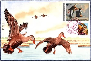 Scott RW57 $12.50 Whistling Duck - C&C Hand Painted FDC - 15 Of 30 - Picture 1 of 2