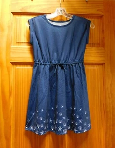 Girls SO Roll Cuff Tie Waist School Dress Size 10 Blue & Shells Kids Clothing - Picture 1 of 1