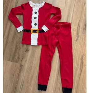 Hanna Andersson Santa Pajamas Organic Cotton Holiday Christmas Size 6-7 120 - Picture 1 of 7