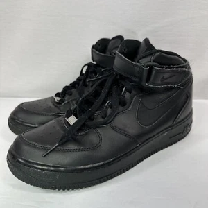 NIKE Air Force 1 Mid '07 Triple Black Size 7Y Women's 8.5 314195-004 Unisex - Picture 1 of 10