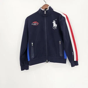 RLX BIG PONY Ralph Lauren 2015 US Open Track Jacket Boys Size Large Navy Blue - Picture 1 of 24
