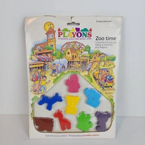 Playons Crayons Zoo Time Cut out Set Vintage 1988 Price Stern Sloan RARE - Picture 1 of 10