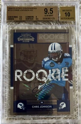 Playoff Contenders 2008 automático Chris Johnson BGS 9,5/10 Foto 1 de 2