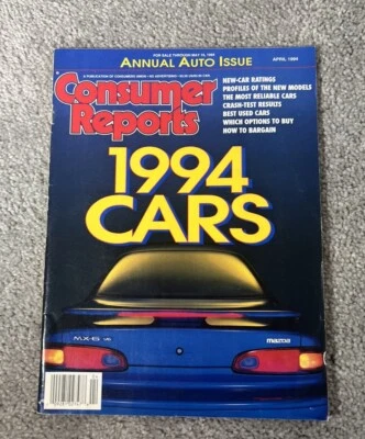 Consumer Reports Annual Auto Issue The ‘94 Cars April 1994 - Image 1 of 3