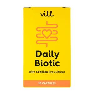 Vitl Daily Biotic with 9 Probiotic Strains - 30 Plant-Based Capsules - Probi - Picture 1 of 1