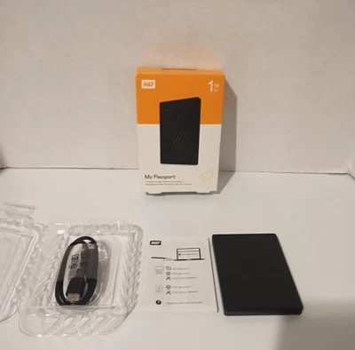 Western Digital My Passport Black USB 1TB Portable External Hard Drive - Image 1 of 4
