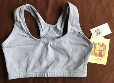VTG 90s NEW NWT MARIKA Sports Bra SZ S Dusty Blue Lined Stretch ~ Wrinkled Back - Image 1 of 4