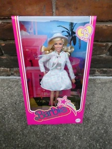 Barbie The Movie Doll Margot Robbie Plaid Dress w/Hat Nice! - Picture 1 of 2