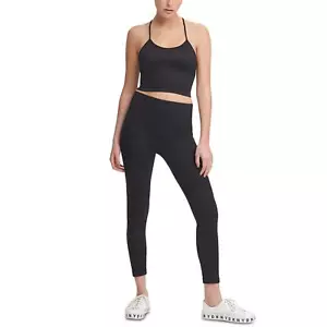 DKNY 289883 Women's Ribbed Strappy Tank Seamless, Black Medium - Picture 1 of 2