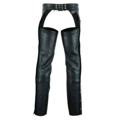 MUSTANG BIKER ESSENTIALS GENUINE LEATHER BRAIDED CHAPS 2XS - 17813 - Image 1 of 2