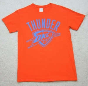 Oklahoma City Thunder Short Sleeve Orange Blue Graphic T-Shirt Mans Small DD18 - Picture 1 of 4
