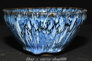 Ciotola tazza vino 5" dinastia Song Jian forno porcellana colore palazzo Fengshui - Foto 1 di 9