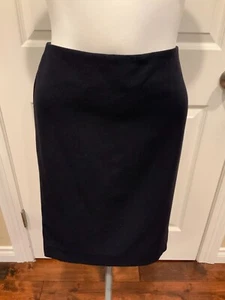 Akris Navy Blue Wool Pencil Skirt, Size 4 (US) 36 (FR) - Picture 1 of 5
