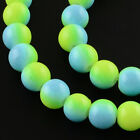 32" Strd Two Tone Baking Painted Glass Beads Round Loose Beads Beading Craft 8mm