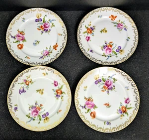 ROSENTHAL Selb-Bavaria (4) Bread Plates: Meissen Floral Pattern, Ø=6", Germany - Picture 1 of 7