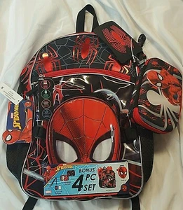 ZAINO MARVEL SPIDERMAN 17" CON BORSA DA PRANZO SET 4PZ CUSTODIA PORTATILE IMBOTTITA NUOVO CON ETICHETTE - Foto 1 di 12