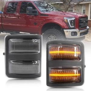 Smoked Lens Amber Led Side Mirror Light for 08-16 Ford F250-F550 Super Duty 2X - Bild 1 von 6