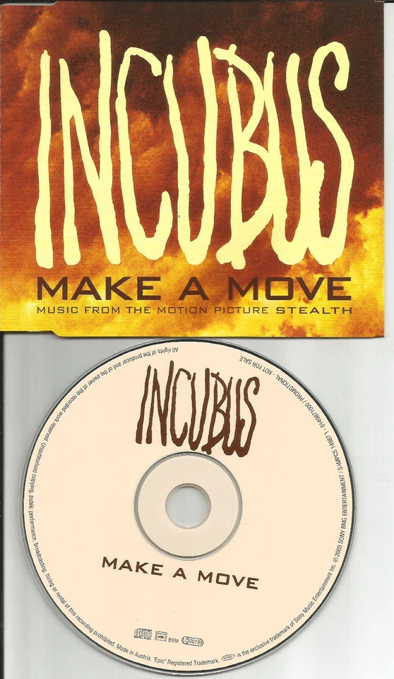 INCUBUS Make a Move ULTRA RARE EUROPE Made PROMO DJ CD single USA seller 2005 - Image 1 of 1