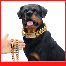 Gold Dog Collar Solid Stainless Steel Choke Big Large Outdoor Walking Chain