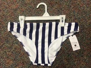 NWT Striped Bikini Bottom Hipster Shade & Shore Size Medium (8-10) Retail $19.99 - Picture 1 of 6