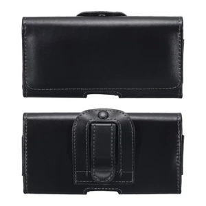 Phone Belt Holder for 4.7" Phone Horizontal Leather Black 5.6"x2.8"x0.5" - Zdjęcie 1 z 7