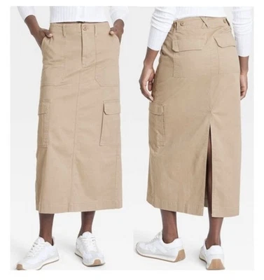 Falda Larga Estilo Carga Universal Thread Caqui Tostado Talla 17 Nueva Con Etiquetas Y2K Foto 1 de 3