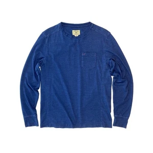 Gilded Age Shirt Men's Large Chilmark Indigo Crew Long Sleeve T-Shirt Cotton - Picture 1 of 9