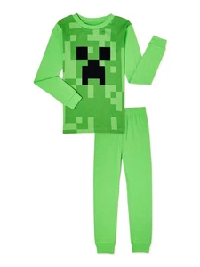 Minecraft Boys Creeper Uniform Pajamas 10 - Picture 1 of 1